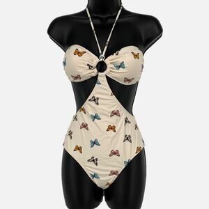Swimsuit Mariposa Monoki One-Piece in Butterfly Print Size X-Large